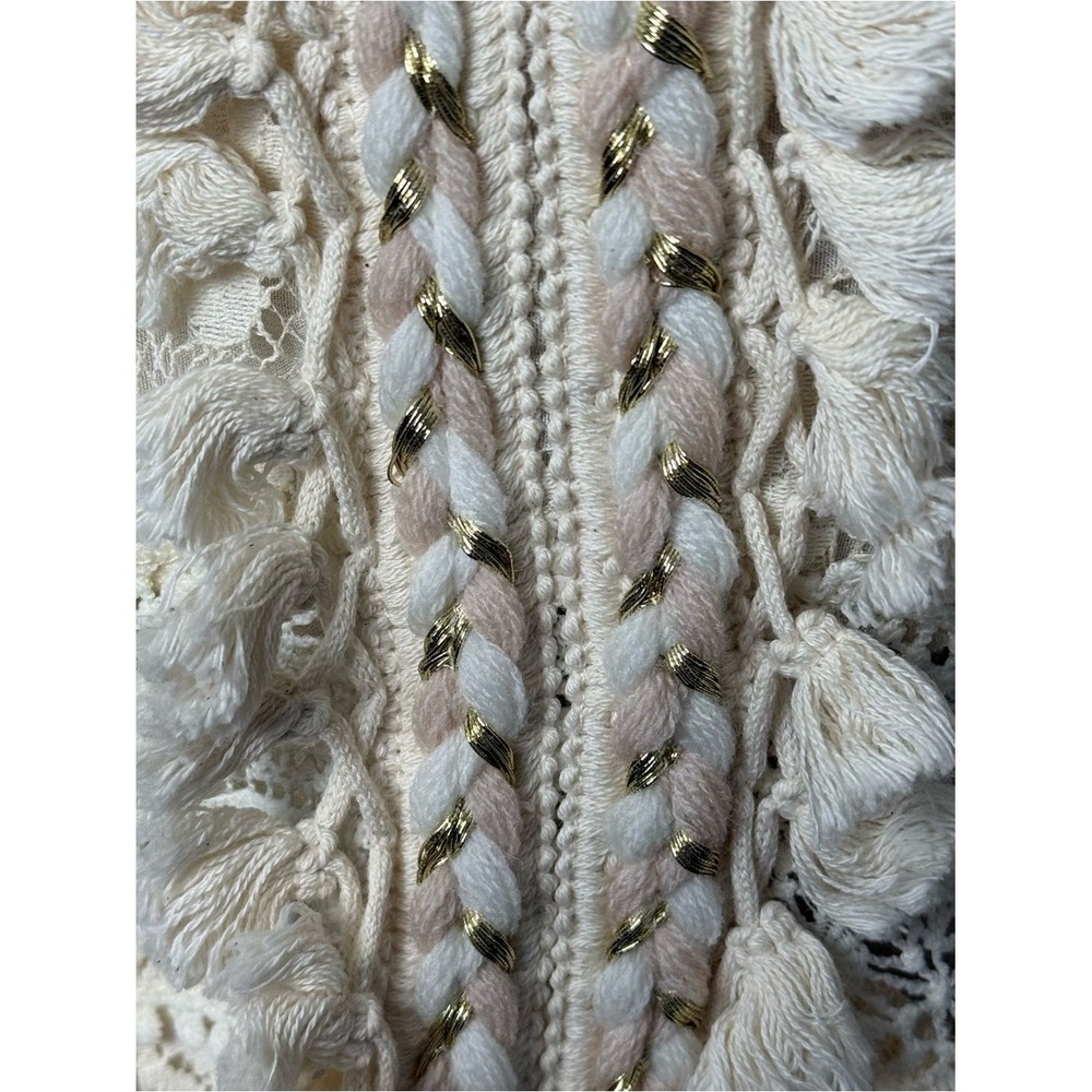 Cider Ivory Lace Tassel Hi-Low Dress XL Fairycore Cottagecore - Picture 6 of 12